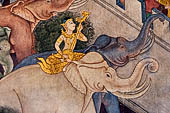 Bangkok Wat Pho, mural paintings of the vhian of the Reclining Buddha. 